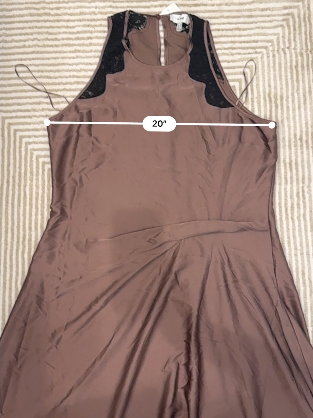 NWT REISS Anais Drape lace-trim dress mocha brown size 12 - Picture 10 of 12